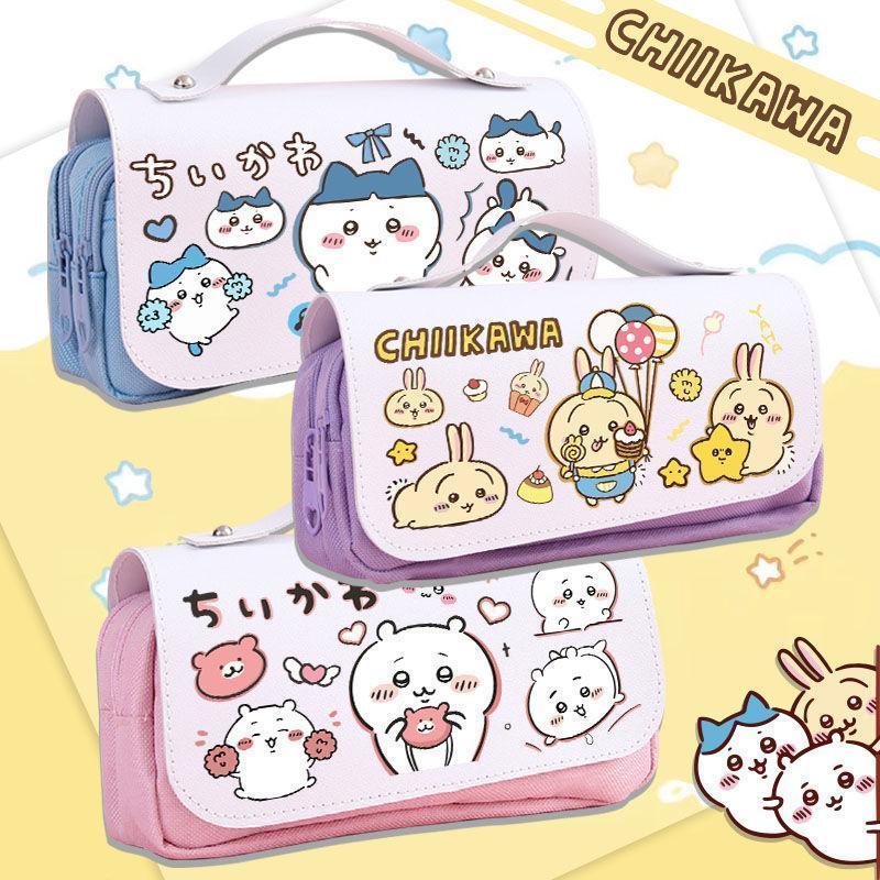 乐天商城 - ちいかわ ペンケース グッズ ハチワレ ウサギ モモンガ 鉛筆バッグ かわいい 小学生 中学生 大容量 シンプル 収納 筆箱