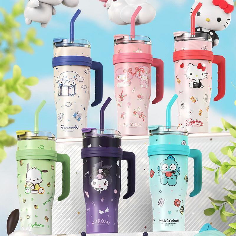 乐天商城 - 1200ml ハンギョドン クロミ マイメロ シナモロール キティちゃん シナモン ポチャッコ 魔法瓶 保温 保冷 直飲み 軽量 ボトル 大人 プレゼント クリスマス