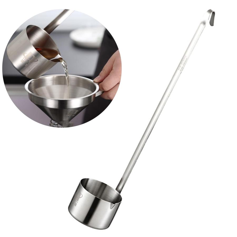 50ml シロップ 梅酒 ロング レードル ステンレス 便利小物 レードル 計量杓子 耐食性 防錆性 酒スプーン お酒 おたま カンロ杓子 調理器具