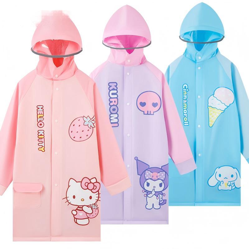 乐天商城 - レインコート キッズ クロミちゃん マイメロ シナモン 子供 レインウェア フード付き 男の子 女の子 雨具 可愛い ベビー 幼児 通学 梅雨対策 アウトドア