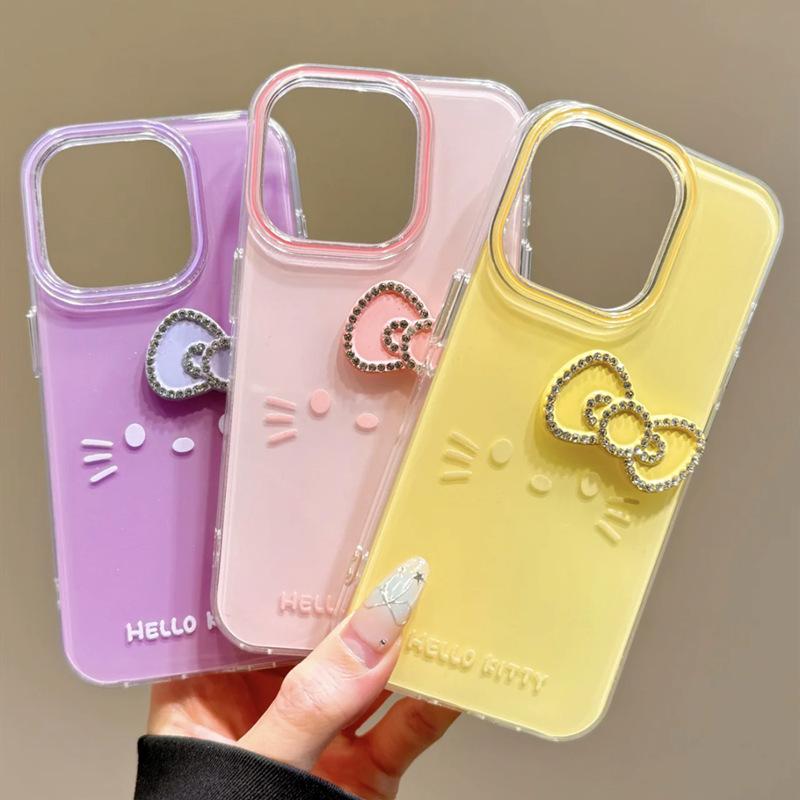乐天商城 - キティiPhon16 iphone14ケース キティちゃん キラキラ リボン スマホケースiPhone16 iphone14ケース シリコン ケース 携帯カバー かわいい 韓国 耐衝撃iPhone16