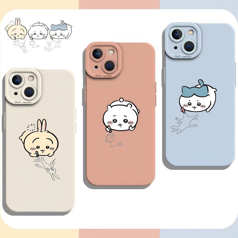 【全3種】ちいかわ スマホケース イラスト柄 マット シリコン カメラ保護 耐衝撃 iPhoneケー ...
