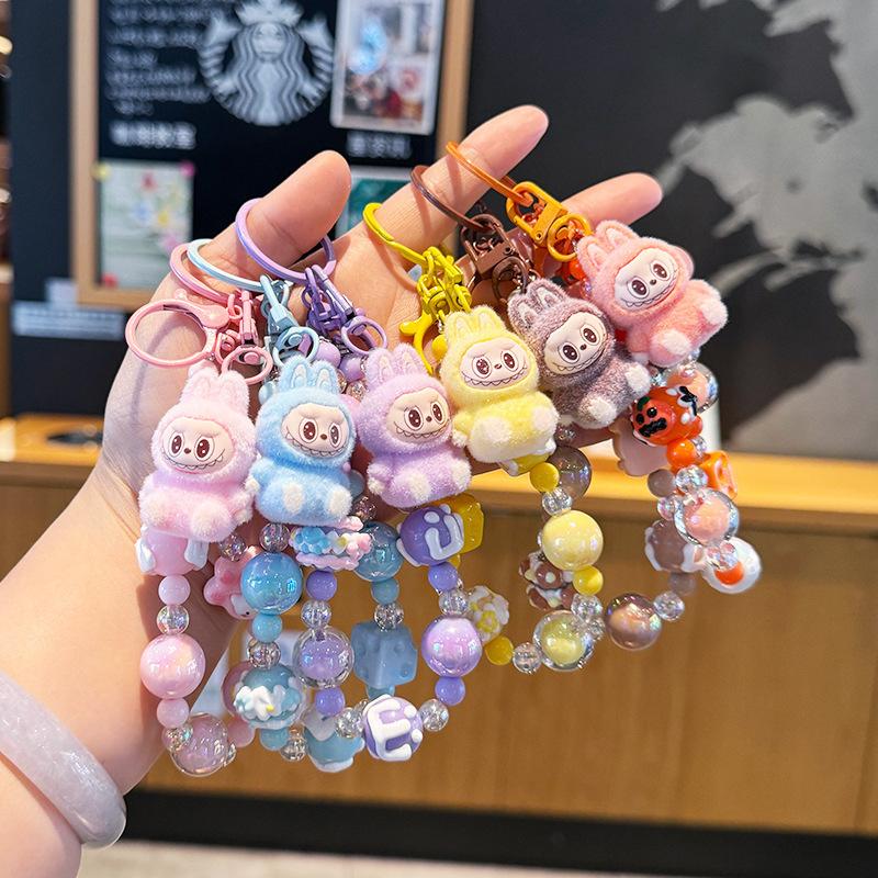 乐天商城 - Labubu ビーズキーホルダー スマホストラップ スマホアタッチメントプレート スマホホルダー用 かわいい バッグチャーム キーホルダー 推し活 ラブブ