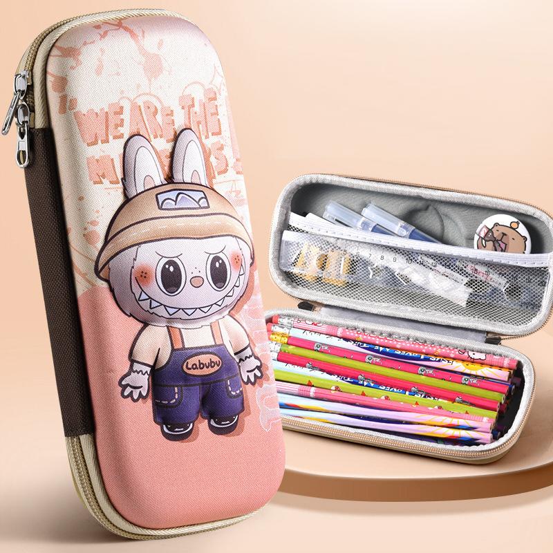 乐天商城 - ＼期間限定500円offクーポン／ラブブ ペンケース かわいい 高校生 大学生 小学生 可愛い 3D 立体 筆記用具 筆箱 筆入れ 大容量 文房具 中学生 入園グッズ labubu