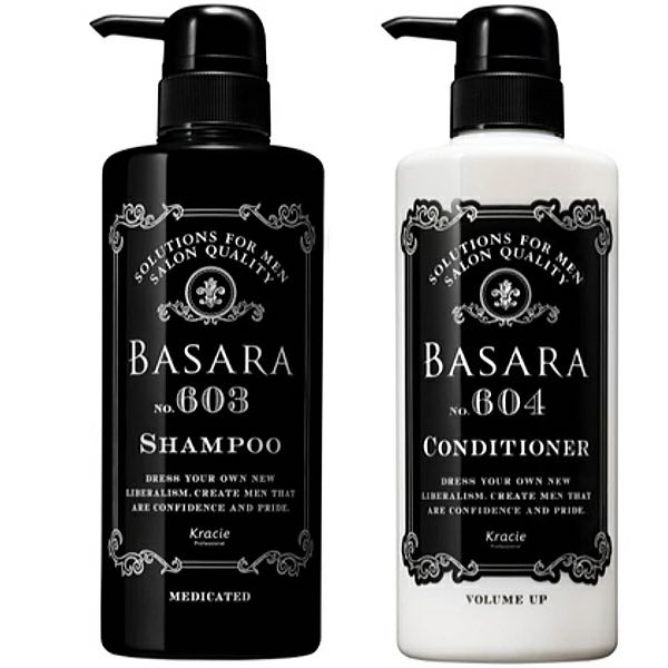 乐天商城 - 【送料無料】クラシエ BASARA バサラ 薬用スカルプシャンプー 603 500ml + ボリュームアップコンディショナー 604 480g