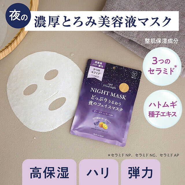 Cheveuxのビューウェル アンドグッドナイト 夜のフェイスマスク7枚 サイレントフォレスト｜アングル3