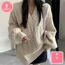 500円OFFクーポン ニットチュニック トップス 秋 レディース 秋冬 長袖 冬 ニット Vネック セーター プルオーバーセーター 保温性 ケーブル編み レデ...