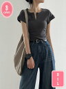 800円OFFクーポン ギャザー Tシャツ 半袖 Vネック カットソー トップス 無地 レディース 薄手 柔らかい スリム インナー プルオーバー カジュアル ...