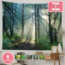 1700円OFFクーポン タペストリー 風景写真タペストリー 自然の風景の壁掛け リビングルーム フラワー 樹木 日光 自然風景 ストリーム 森林 取り外し可能...