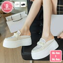 300円OFFクーポン ミュール かかとなし 厚底 オックスフォード レディース 通学 通勤 メッシュ パンプス おじ靴 ウェッジヒール カジュアル 女性 8c...