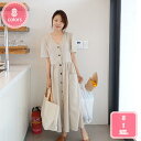 1700円OFFクーポン 綿 麻シャツ レディース 半袖 シャツ ロング シャツワンピース ゆったり ナチュラル カジュアル スタイリッシュ ポケット付き 薄手 サラサラ ワンピース ミモレ丈 シルエット 体型カバー 春 夏 秋 マキシワンピース YJSO