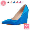 1700円OFFクーポン パンプス ポインテッドトゥ ウエッジソール ハイヒール10cm シンプル 高いヒール 大人カジュアル 美脚 夏 サマー レディース靴 ...