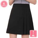 1700円OFFクーポン プリーツスカート ハイウェスト ひざ下 大きい ストレッチ 細見え ミディアムスカート 年中 事務服 ひざ丈 黒 洗える 発熱 ウオッ...