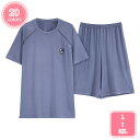 1000円OFFクーポン パジャマ メンズ 夏 綿 2点セット ルームウェア 涼感 半袖 ショートパンツ ゆったり 肌に優しい 薄手 快適男性用 誕生日 夫 父...