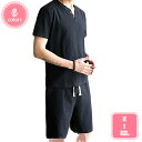 1000円OFFクーポン メンズ セットアップ 体型カバー 半袖 2点セット 夏用 冷感 無地 涼しい 無地 通気 夏 ルームウェア 敬老の日おしゃれ ギフト ...