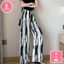 1000円OFFクーポン チェックパンツ レディース パンツ ワイドパンツ シフォン ゆったり 柄 ロングパンツ カジュアル ハイウェスト ズボン ワイドパンツ カジュアルズボン 薄手 夏 涼しい 着痩せ ボトムズ カジュアル ストレートパンツ YJSO