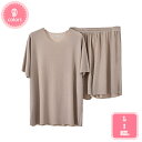 500円OFFクーポン 無地柄 半袖シャツ ショートパンツ 上下セット メンズ 綿 速乾 クール シャツ オフ ルームウエア 部屋着 パジャマ 春夏秋冬用 紳士...