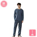 777円OFFクーポン パジャマ メンズ 長袖 上下セット 冬 冬用 部屋着 ルームウェア メンズパジャマ 紳士 チェック柄 スウェット スエット ジャージ 上...