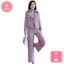 1700円OFFクーポン 2点セット レディース セットアップ パンツドレス パンツ ワイドパンツ 上下セット シャツ ズボン ロングパンツ フレア カジュアル ゆったり 着痩せ ロング丈 パーティ 通勤 フォーマル パンツスーツ スーツ ジャケット 面接 YJSO