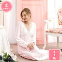 ロングネグリジェ レディースワンピースパジャマ お姫系ルームウエア ゆったり 快適 レース シースルー ナイトドレス ルーワンピース 可愛い部屋着 長袖ナイトドレス 棉 寝間着 春 夏 秋 可愛いネグリジェドレス YJSO
