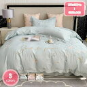 1700円OFFクーポン ふとんかばー フラワー フトンカバー 掛布団カバー 150*200 掛け布団用 ダニ防止 レーヨン素材 4点セット 軽量 シングル 水...