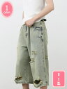 300円OFFクーポン ショートパンツ デニム メンズ ゆったり ダメージ ジーンズ 7分丈 ハーフパンツ デニムパンツ 短パン カジュアル メンズショーツ シ...