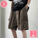 1700円OFFクーポン カーゴパンツ メンズ 夏用 ハーフパンツ ウエストゴム 五分丈 ポケット無地 吸汗速乾 ショートパンツ 短パン 通気 快適 軽量 アウトドア ショーツ 大きいサイズ ショートパンツ ワイドパンツ 半ズボン カジュアル ボトムス YJSO