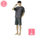 2000円OFFクーポン パジャマ メンズ 綿 半袖 春 夏 柔らかく軽い薄手の快適Tシャツ 上下セット グレー ネイビー チャコール ダスティブルー ライトブ...