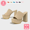 1000円OFFクーポン ハイヒール サンダル レディース 厚底 痛くない 美脚 サボサンダル ミュール ヒール 11.5cm 太ヒール かわいい エレガント ...
