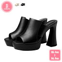 2000円OFFクーポン ミュール レディース 12cm ハイヒール オープントゥ 痛くない 歩きやすい 厚底 美脚 サンダル 太ヒール 走れる 厚底サンダル ...