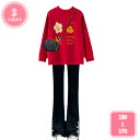 セットアップ 女の子 子供服 ダンス服 ニットセーター パンツ 2点セット 春秋 冬服 カジュアル ナチュラル 切り替え ゆったり 通学 卒業式 キッズ こども...