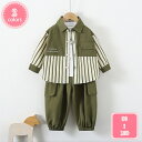 セットアップ 男の子 春 秋 冬 ベビー服 上下セット 長袖 3点セット パーカー スウェット ロングパンツ Tシャツ ブラウス 子供服 スーツ ジュニア ボタ...
