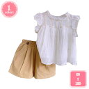 ベビー服 女の子 セットアップ 子供服 半袖 袖フリル Tシャツ キュロットパンツ 上下2点セット 子供服 夏服 トップス ショートパンツ 花柄 フリル 韓国風...