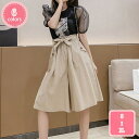 1700円OFFクーポン レディース キュロットスカート 膝丈 ガウチョパンツ 五分丈 夏服 ストレッチ 短パンスカート ゆったり 無地 キュロット ウェストゴム スカンツ スカーチョ ショートパンツ 半ズボン 大きいサイズ 体型カバー ファッション YJSO