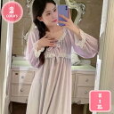 1700円OFFクーポン ネグリジェ ルームワンピース パジャマ ルームウェア ロング お寝巻き 短袖 ロング丈 春夏秋 お姫様気分に レディース 可愛い セクシー 人気 便利服 春 夏 秋 お姫様 ドレス レース 長袖 フレア ロング YJSO