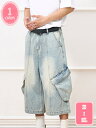 1700円OFFクーポン カーゴパンツ メンズ 夏 デニム ゆったり 7分丈 無地 ハーフパンツ ズボン クロップド ジーパン ジーンズ YJSO(4)