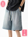 1700円OFFクーポン デニムパンツ ゆったり ハーフパンツ 膝丈 ダメージ加工 短パン ジーンズ メンズ ズボン 夏 太い 大きいサイズ ワークパンツ ショートパンツ YJSO