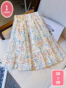 シフォンスカート 花柄 フレアスカート ロング 女の子 ファッション 透け感 シフォン スカート ふんわり ウエストゴム 透け ふんわりスカート 可愛い 大人 ...