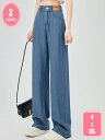ワイドパンツ レディース デニム 夏 薄手 ハイウエスト ロング丈 デニムパンツ ズボン ロングパンツ ゆったり Gパン ゆったり 美脚 リラックス バギーパンツ カジュアル 体型カバー 春夏秋 通勤 普段着 お出掛け YJSO
