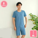 500円OFFクーポン パジャマ メンズ ポリエステル繊維 柔らかく軽い薄手の快適Tシャツ 2点セット 夏 無地パジャマ ホームウェア 適度なストレッチ ギフト...