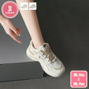 800円OFFクーポン スニーカー レディース 厚底スニーカー レディーススニーカー 厚底 美脚 ダッドシューズ レースアップ 3センチ ヒールアップ 軽量 身...