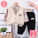 入園式 子供服 男の子 フォーマルスーツ キッズ 長袖 シャツ ニットカーディガン 入学スーツ フォーマル 上下セット 子ども服 赤ちゃん セットアップ 子供スーツ 紳士服 キッズ服 卒園式 演奏会 七五三 結婚式 誕生日 普段着 YJSO
