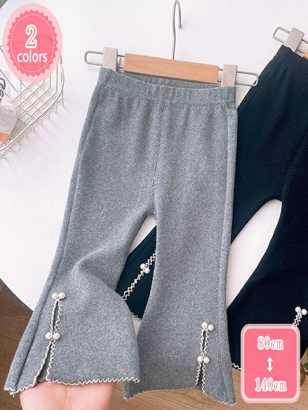 スリット パンツ フレアパンツ 長ズボン ズボン ボトムス 女の子 おんなのこ ベビー 子供服 フレア シンプル 無地 通園 保育園 お出かけ お散歩 カジュアル ナチュラル カワイイ おしゃれ YJSO