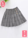 500円OFFクーポン プリーツスカート チェック柄 ショート丈 ガールズ ミニスカート aライン ウエストゴム インナーパンツ付き 子供服 チェック スカート...