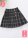 1000円OFFクーポン 制服 スカート プリーツスカート キッズ 女の子 単品 スクールスカート チェック柄 リボンタイ インナーパンツ付き JK制服 ジュニ...
