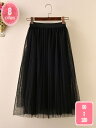 スカート 女の子 キッズ ウエストゴム ガールズ 子供服 チュール 子供 夏 可愛い ふんわり Aライン プレゼント 長さ 膝丈 ロング 裏地付き 日常 着痩せ...