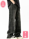 ワイドパンツ デニムパンツ メンズ ビンテージ加工 ジーパン ボトムス デニム ゆったり メンズ ボトムス パンツ ワイドパンツ デニムパンツ YJSO