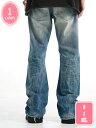 デニムパンツ メンズ ウォッシュ加工 フレア デニム デニム ストレッチ ウォッシュ ジーパン ストレート ロングパンツ デニムパンツカジュアル キレイめ YJSO
