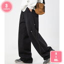 1700円OFFクーポン ワイドパンツ メンズ ロングパンツ カーゴパンツ 大きいポケット ゆったり 通気性 涼しい ロングパンツ 無地 カジュアル 春 秋 オールシーズン ビッグシルエット ストレートパンツ 調整紐 ウエストゴム スラックス 夏 春 秋 YJSO