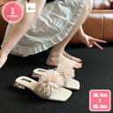 レディース ミュール スリッパ パンプス 春物 レトロ 可愛い 屈曲性 散歩 普段履き 軽快 スムース 履きやすく チャンキーヒール サンダル スクエアトゥ つ...